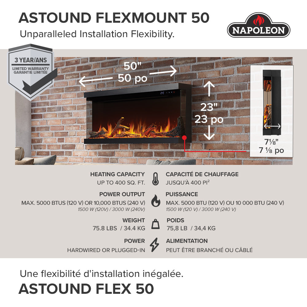 Napoleon Astound Electric Fireplace Series