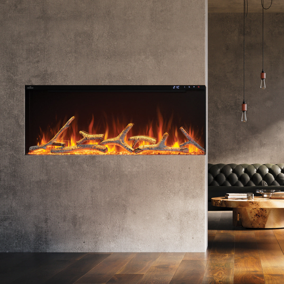 Eco-friendly Napoleon electric fireplace with realistic flames