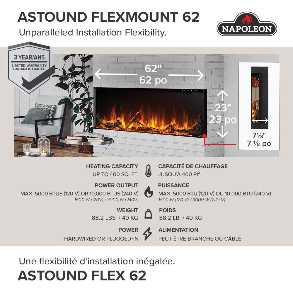 Napoleon Astound Electric Fireplace Series