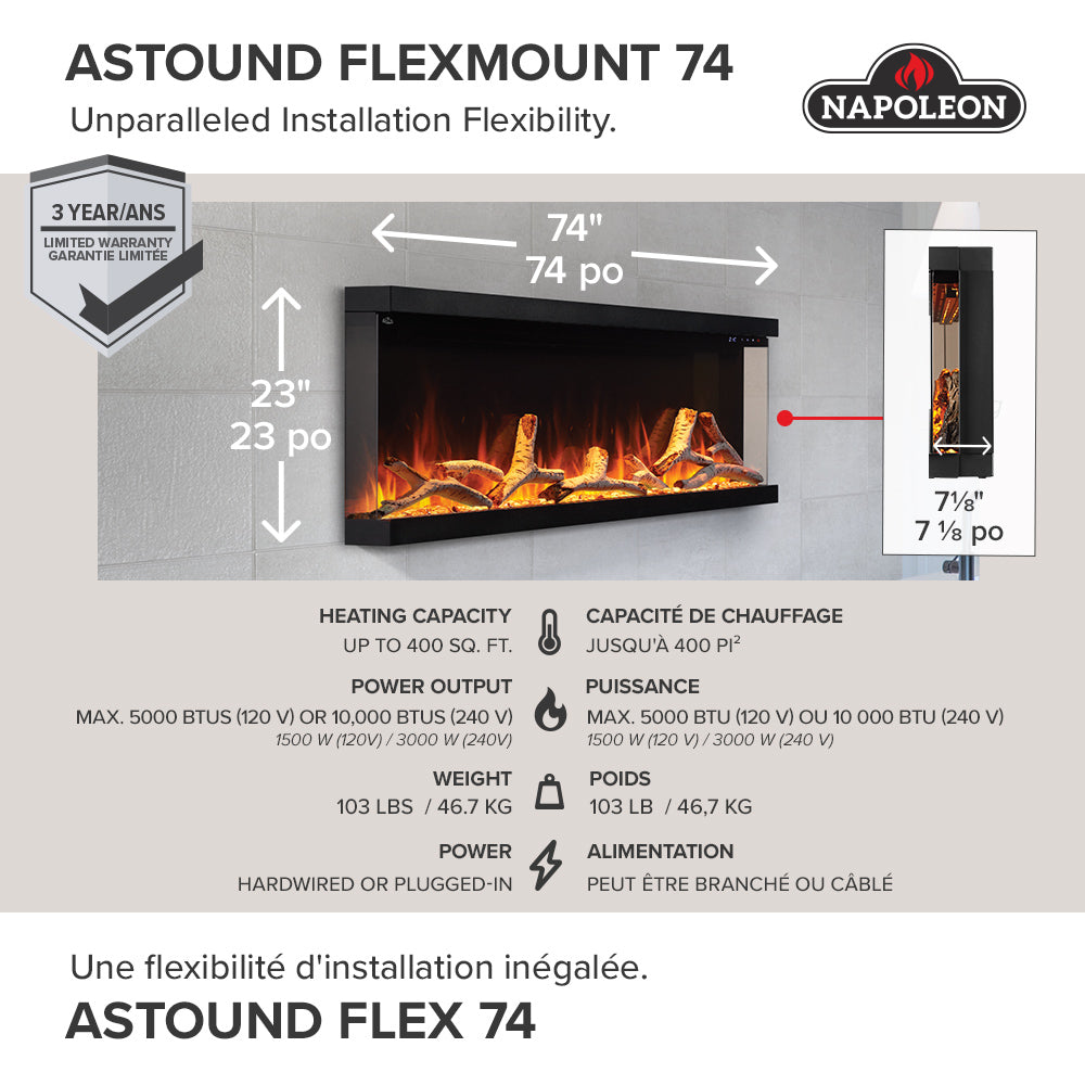 Napoleon Astound Electric Fireplace Series