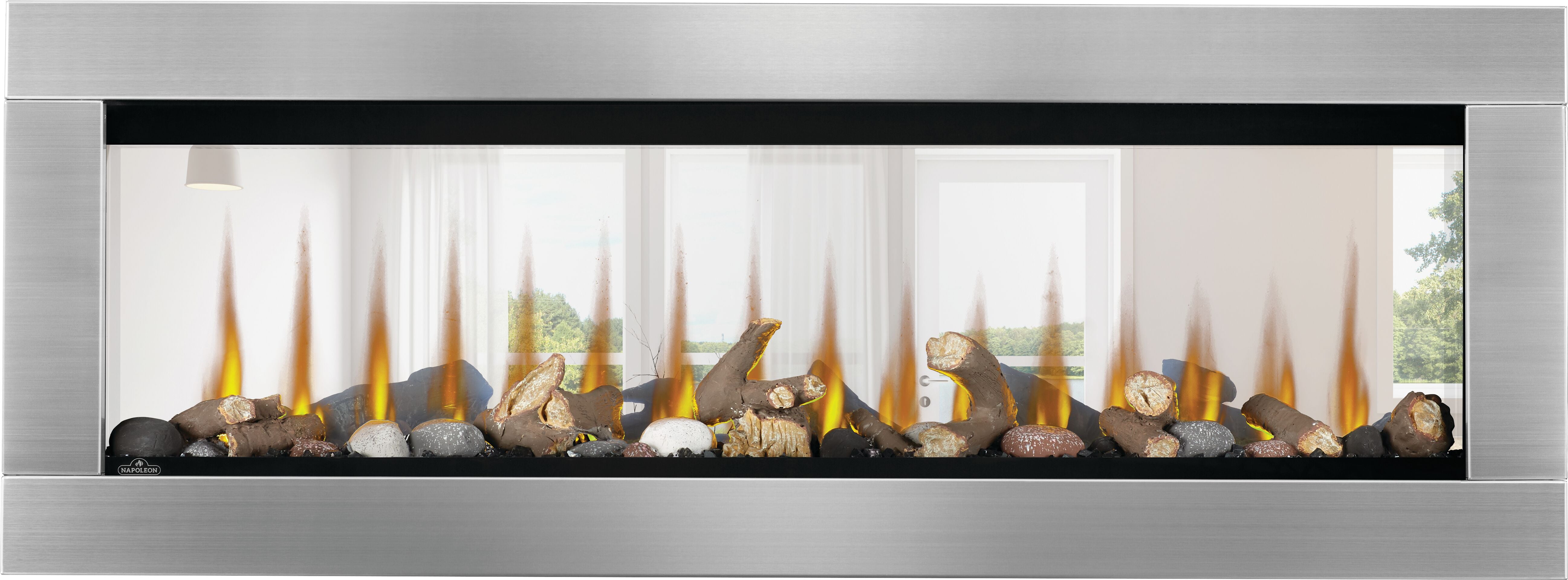 Napoleon CLEARion™ Elite See-Through Electric Fireplace – Dual Room Comfort, Total Control